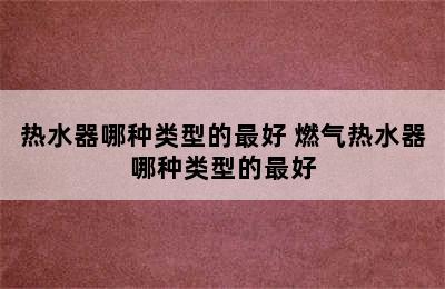 热水器哪种类型的最好 燃气热水器哪种类型的最好